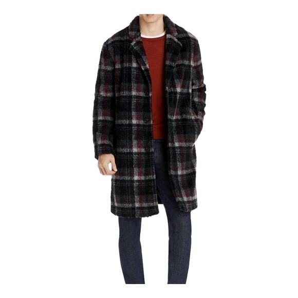 Retail price $595New Men's HUGO BOSS lined coat size EXTRA LARGE black red grey - Picture 1 of 3